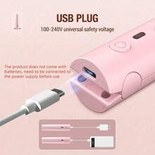 1pc Portable Hair Straightener & Curler, Mini USB-Powered Curler, Multi-Function Straightener With Curling Iron, Straight & Curly Hair Styling, Home/Outdoor/Travel (Requires Power Source), Includes USB Cable - 彩色 - 查看 3