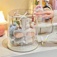 1 件毛绒玩偶 360° 旋转收纳盒，适用于拉布布，亚克力防尘收集柜，玩偶吊坠圆柱形旋转展示架，非常适合怪物毛绒玩具（不含玩偶），毛绒玩具旋转展示盒|玩具收纳整理器，玩具展示盒 - 彩色 - 查看 3