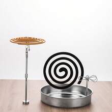 New Adjustable Multi-Section Height Multi-Function Strong Magnetic Mosquito Coil Sandalwood Incense Holder With Tray, For Home And Outdoor Use - Silver - View 10