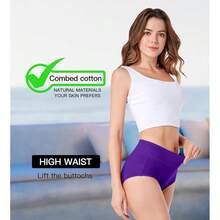 HAVVIS Women's Briefs Underwear Cotton High Waist Tummy Control Panties Rose Jacquard Ladies Panty Multipack - Quần lót 02-5 gói - Nhiều màu - Xem 3