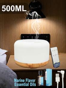 500ml Essential Oil Diffuser With Remote Control, Humidifier 5 In 1 Ultrasonic Aromatherapy Fragrant Oil Humidifier Vaporizer, Essential Oil Diffuser, Aromatherapy Humidifier For Relaxing Atmosphere In Home Office Bedroom