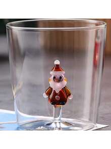 1-2pcs 300ml 3D Animal & Plant Decor Glass Cup, Christmas Decorative Coffee Mug. Suitable For Coffee, Tea, Wine, Hot Or Cold Drinks. Unique Christmas, Birthday Or Valentine's Day Gift. - Multicolor - View 9