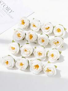 Bộ 10/30 bông hoa hồng nhân tạo và nụ hoa, thích hợp để trang trí bánh kem, làm vòng hoa, trang trí tiệc sinh nhật, hoa cài áo cô dâu, cắm hoa, trang trí nhà cửa, trang trí sân vườn, quà tặng ngày Valentine, trang trí năm mới. - trắng - Xem 4