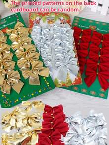 12/24/36 sztuk ręcznie robionych mini kokardek choinkowych w kształcie choinki, ozdoby na świąteczne pudełko prezentowe - idealne do dekoracji biurka, bukietów ślubnych, pakowania prezentów i dekoracji imprezowych, odpowiednie do świątecznego wystroju domu