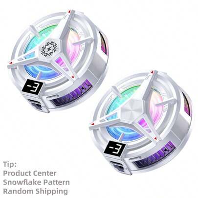 1 pieza Ventilador de refrigeración para teléfono con enfriamiento de semiconductores negro, con pantalla digital, adsorción magnética, compatible con teléfonos Android e iOS, tabletas, juegos, transmisión en vivo, luces RGB, tecnología de enfriamiento de 5V 3A con clip para accesorios de juegos e-sports con silencio