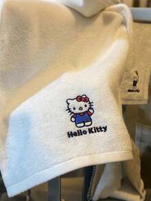 1pc Sanrio Hello Kitty White Hot Compress Face Towel Masks, Reusable Facial Steamer Towel For Hot Cold Skin Care - Multicolor - View 2