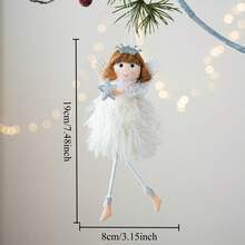 1 pieza Corona de Navidad, Estrella Corazón, Muñeca Ángel, Chica de Piernas Largas, Adorno Colgante de Árbol de Navidad, Decoración Casera DIY para Fiesta, Adecuado para Decoración de Escenario, Decoración Festiva, Decoración del Hogar, Como Regalo, Decoración Navideña, Decoración de Habitación Invierno