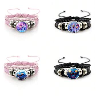 1pc Kpop Cartoon Bracelet, Women/Couples Handmade Braided Cartoon Bracelet, Activity Gift
