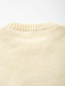 男士休闲宽松纯色套头衫，百搭优质口袋设计长袖圆领针织上衣，适合通勤，秋冬