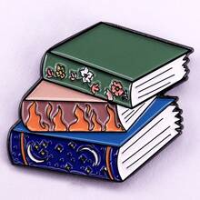 1 Peça Broche de Metal em Formato de Livro Cartoon, Versátil para Roupas, Mochilas, Festas, Presentes