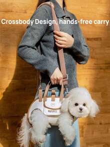 Haustier Tragetasche mit Leine Set, Katzentragetasche, Hundetragetasche, atmungsaktiver tragbarer Haustier-Rucksack für den Außenbereich, Handtasche mit Schulterriemen, leichte Reise-Tragetasche