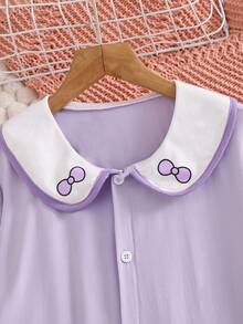 Zwei Teile Halloween Mädchen Pyjama Set - lustiges Geisterbuch Muster Strickjacke mit Knöpfen, langärmelige Hose, bequem und lässig, geeignet für den täglichen Gebrauch Zuhause im Frühling, Herbst und Winter