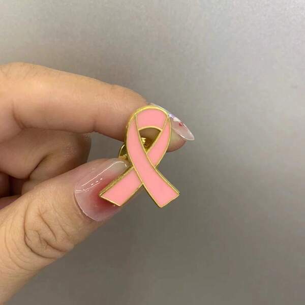 1 Stück modische & elegante rosa Schleife Brustkrebs Awareness Metall Brosche, Schmuck für Frauen