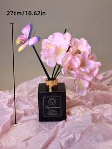 1 Stück, 50ML Lufterfrischer mit 5 Stück Duftstäbchen, geeignet für Badezimmer Geruchsbeseitigung, Schlafzimmer Duft, Wohndekoration, Glasflasche, rechteckig, feder-frei, langanhaltender Duft ätherisches Öl, ideal zum Gerüche entfernen, Valentinstag Geschenk, Aromatherapie, Diffuser, Raumduft, Raumauffrischer