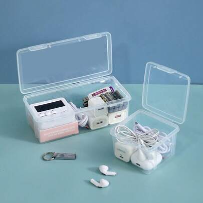 1 件简约透明电缆管理盒，紧凑优雅的电缆整理盒，防尘防水桌面电线架