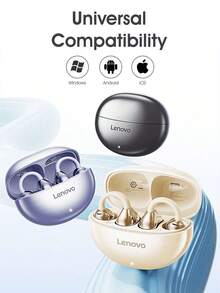 Lenovo 联想 TA410 无线开放式耳机，蓝牙 5.4，骨传导，触控，长效电池寿命，降噪麦克风，防水，适合运动、音乐、办公、游戏，可作为礼物 - 淡紫色 - 查看 9