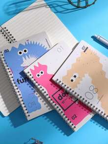 1pc Letter Cartoon A5 Notebook, Ins Style Cute & Aesthetic, Suitable For Student Notes, Business Office, Accounting, Planner, Diary Etc. Convenient To Carry And Flip Pages - Multicolor - View 9