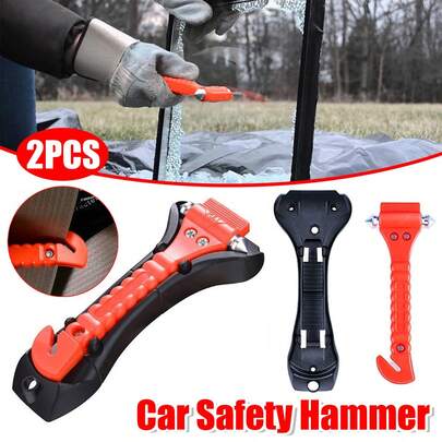 Aimall Car Safety Hammer Set Of 2 Emergency Escape Tool Auto Car Window Glass Hammer Breaker And Seat Belt Cutter Escape 2-In-1 For Family Rescue & Auto Emergency Escape Tools