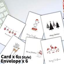 12 بطاقة تهنئة عيد الميلاد مع مغلفات، بطاقات هدايا عيد الميلاد بتصميم بسيط، مناسبة لتقديمها كهدايا عيد الميلاد للعائلة والأصدقاء والزملاء