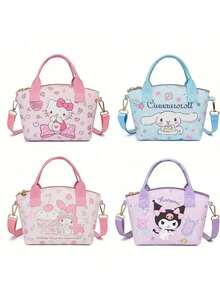 Sanrio 1Pc Sanrio Shoulder Bag Kawaii Hello Kitty Kuromi Cinnamoroll Melody Kerokero Keroppi Crossbody Bag Kitty Cat Anime Character Purse Handbag Decorate Accessories