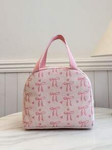 Portable Lunch Bag, Insulated Lunch Box, Bento Bag, Dinner Insulated Bag, Thickened Cute Lunch Fruit Bag For Students, Pink Leopard & Floral Lunch Bag, Women Lunch Box, School & Travel Insulated Lunch Bag, Waterproof Insulated Lunch Bag - Pink - View 6