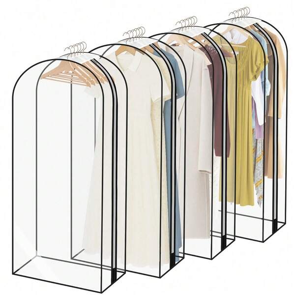 4 Pack Garment Bags With Zip, For Wardrobe, Suit Bags