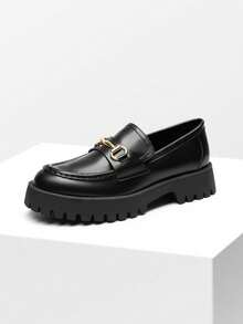 Women Loafers Shoes - Black-pU - View 3