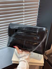 2025 New Luxury Charming Refined Elegant Retro Women's Handbag, Large Capacity Minimalist Party Evening Shoulder Crossbody Clutch - Black - View 3