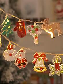 1 peça de luzes de corda de Natal 1 peça de luzes de corda de LED festivas de Natal, design de Papai Noel e boneco de neve, decoração de Natal interna alimentada por bateria, sem bateria incluída, componentes eletrônicos para decoração de Natal, decoração de Natal, decoração de árvore de Natal, decoração de presente de Ação de Graças, casamento, decoração de casa, decoração de outono, decoração de aniversário para presentes, suprimentos para festas, jardim interno externo, decoração de festival de férias, decoração de Halloween, decoração de parede, enfeites de Halloween