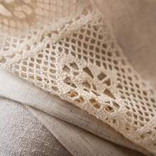 Sutuo Home Boho Curtain Semi-Blackout Crochet Hollow Lace Patchwork With Textured Linen Fabric, Handmade Tassels Rod Pocket Bohemian Window Drapes For Living Bedroom, 59" W X 84" L, 1 Panel - 亞麻拼布59寬x84公升1包 - 查看 7