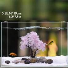 16-25厘米逼真粉色陶瓷盆景树，适用于水族馆装饰、玻璃容器、室内使用 - 彩色 - 查看 11