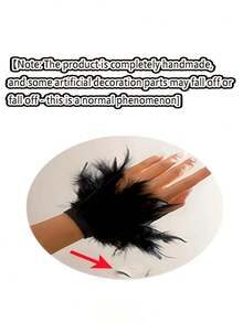 2 piezas/1 pieza Brazalete nupcial de estilo bohemio con plumas falsas - Elegante, encantador, lujoso, accesorio de moda para mujer - Adecuado para fiestas, reuniones, citas, festivales, cosplay, fotografía, actuaciones de baile, decoraciones de boda, regalos para amigos [Halloween, Navidad, temporada de vuelta al colegio]