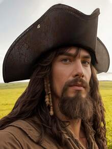 1pc Vintage Pirate Hat, Triangular Pirate Cap, Suitable For Party Decoration, Top Hat, Movie Costume Hat, Clown Hat, Irish Dance Costume And More Pirate Accessories