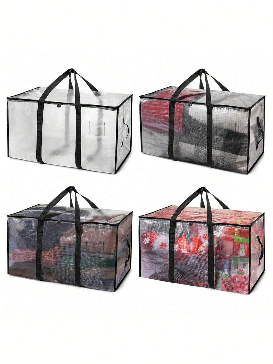 2/4 包 2.43 盎司超大搬家袋或收纳袋 – 大号搬家箱，带背包肩带、拉链和提手 – 重型包装袋，适用于搬家、大学宿舍、圣诞装饰、收纳整理、储物箱、衣物收纳、旅行、床底收纳等。 - 彩色 - 查看 1