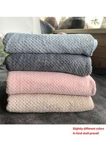 1条珊瑚绒菠萝形干发巾，女士加厚长发干发帽，轻盈超强吸水，柔软亲肤，速干，弹性浴帽，适用于沙龙、酒店、运动、居家，可用作毛巾或护肤品 - 彩色 - 查看 6