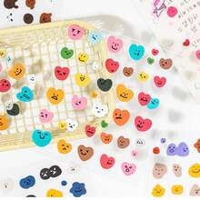 Pegatinas con diseños lindos, suaves y divertidos de patrones emocionales, material decorativo para cuentas de redes sociales