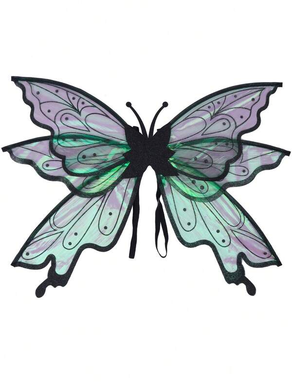 Alas de hada de organza con antenas, alas de mariposa realistas para disfraces de Halloween y carnaval, favoritas para mujeres, regalo para la familia, accesorio de disfraz de Halloween