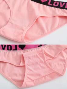 6 PCS, Women's Seamless Heart-Shaped Printed Underwear, Comfortable, Breathable, Elastic Waistband Underwear, Multiple Colors - 彩色 - 查看 6