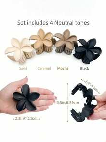 1pc/3pcs Iridescent Daisy Flower Claw Clips, Ombre Hair Clips, Fashion Hair Claw Suitable For Beach Vacation, Photo Shooting, Daily Wear Hair Accessories Autumn Hair Clutch Fall Fashion Hair Claw Winter