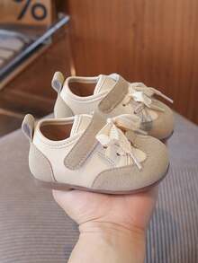韩版女宝宝皮鞋，防滑软底婴幼儿休闲乐福鞋 - 米色 - 查看 3