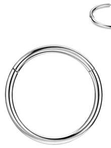 1件 G23 钛金属铰链式鼻环，钛金属鼻环 20G 16G 14G，直径 5mm 至 12mm，适用于耳软骨、耳廓、耳屏、耳廓内侧、耳廓内侧穿孔，铰链式鼻中隔环，身体穿刺饰品 - Titanium Hinged - 查看 9