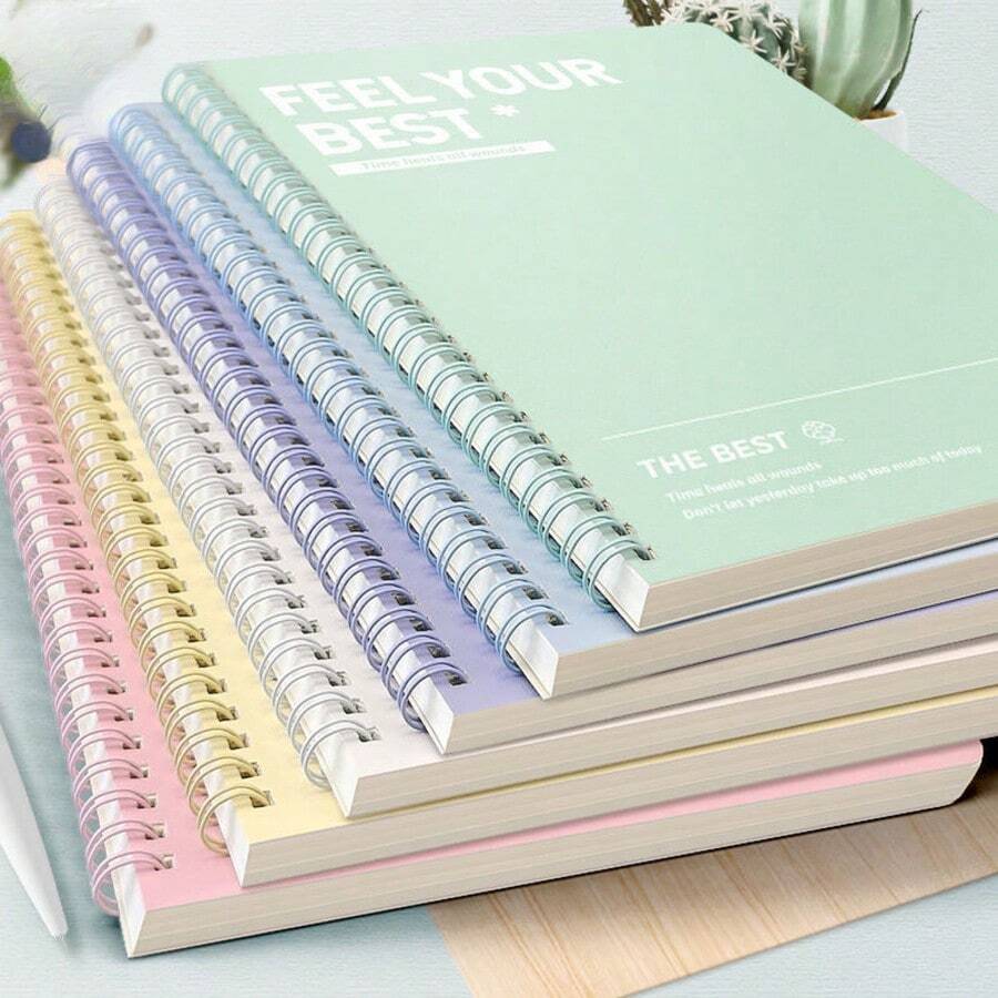 A5/B5 Spiralbuch mit dickem Einband, einfaches liniertes Tagebuch, eleganter Planer