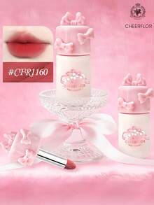 CHEERFLOR GIRL'S BOWKNOT Matte Lip Gloss, Nude Brown Color, Soft Matte Lip Cream, Long Lasting High Impact Color, Lightweight Liquid Lipstick, - CFR1160 - View 2