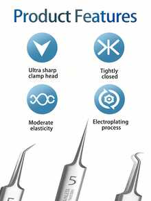 去黑头工具，专业面部去黑头镊子，去黑头器，专业不锈钢去黑头工具，适用于黑头、粉刺 - 銀色 - 查看 5