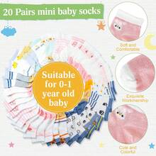 21pcs Party Supplies Shower Games Include Sock Hunt Sign And 20 Pair Small Cotton Socks Wooden Table Sign With Holder For And Gender Reveal Party Favors Easter Gifts - sock-Classical - 查看 2