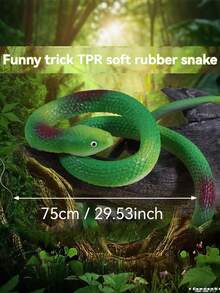 1pc Realistic Soft Rubber Snake Prop, Vivid Patterned Python Design, Scary Animal Snake Toy, Flexible & Washable, Halloween Party Gag Gift, Christmas Present