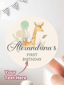 1/30/60/120 Pcs Personalized Birthday Stickers, Birthday Photo Stickers, Suitable For Adults, Personalized Self-Adhesive Round Label Stickers With Photo And Text, Fashionable And Colorful, Ideal Unique Gift For Friends, Son, Daughter - Multicolor - View 2