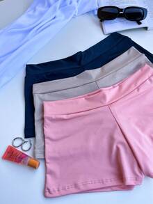 Kit 5 Short Shorts Women's Petticoat Short Second Skin Dress Panties Double Waistband Comfortable Intimate Fashion Lingerie Women Adult - 彩色 - 查看 7