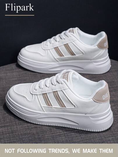 Flipark 一双百搭运动时尚女式休闲轻便小白鞋，学生鞋，小码适合娇小女性，适合身材娇小的女性。