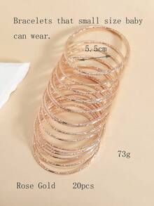 20pcs Delicate Bling Bamboo Knot Embossed Bangle Bracelets For Girls